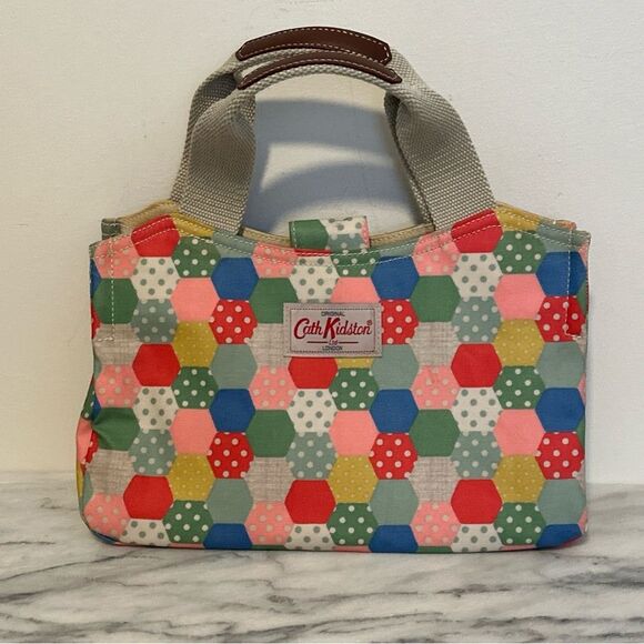 Cath Kidston London Colorful polka dots quilted design coated canvas Tote - Picture 1 of 14